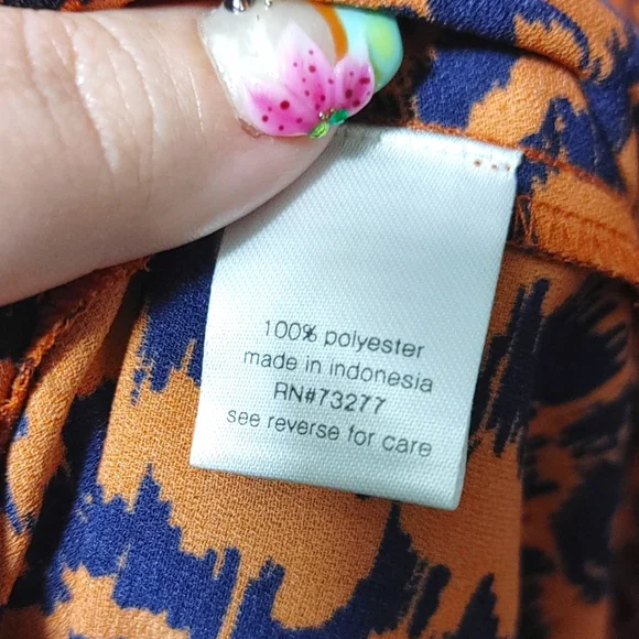 Elizabeth and James Vibrant Orange Purple Graphic Striped Dress Women's Size XXL - Picture 10 of 11